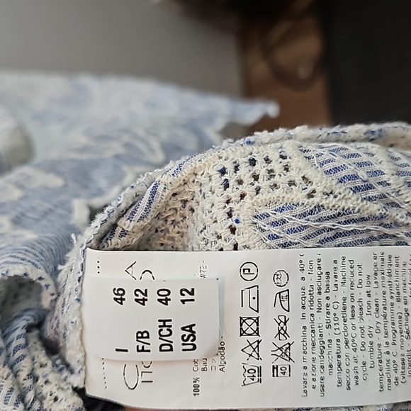 Cristina Gavioli Italian Blue And White Cotton Striped Dress - Picture 7 of 8